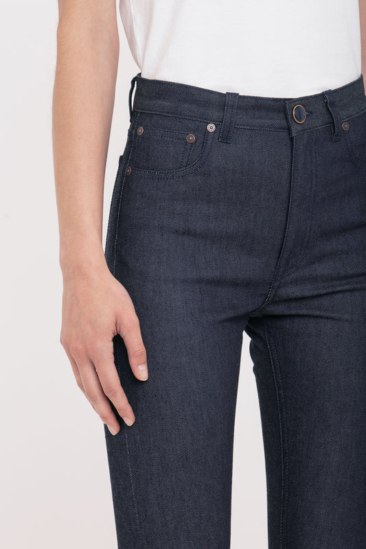 High Waisted Skinny Jean In Dark Indigo Raw