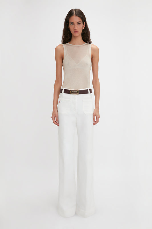 Alina High Waisted Stretch Jean In Washed White