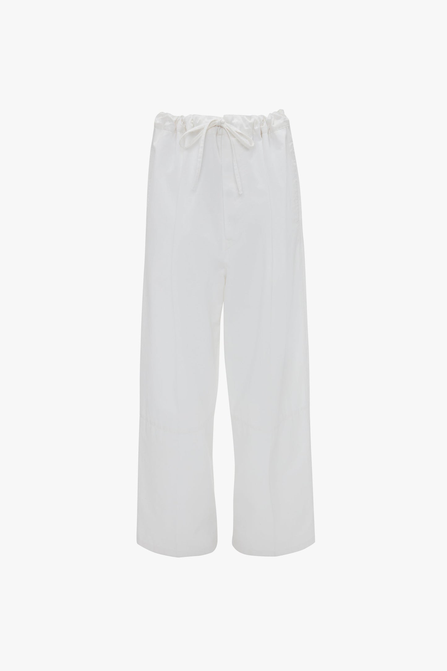 White adjustable Drawstring Pyjama Trouser from Victoria Beckham isolated on a white background.