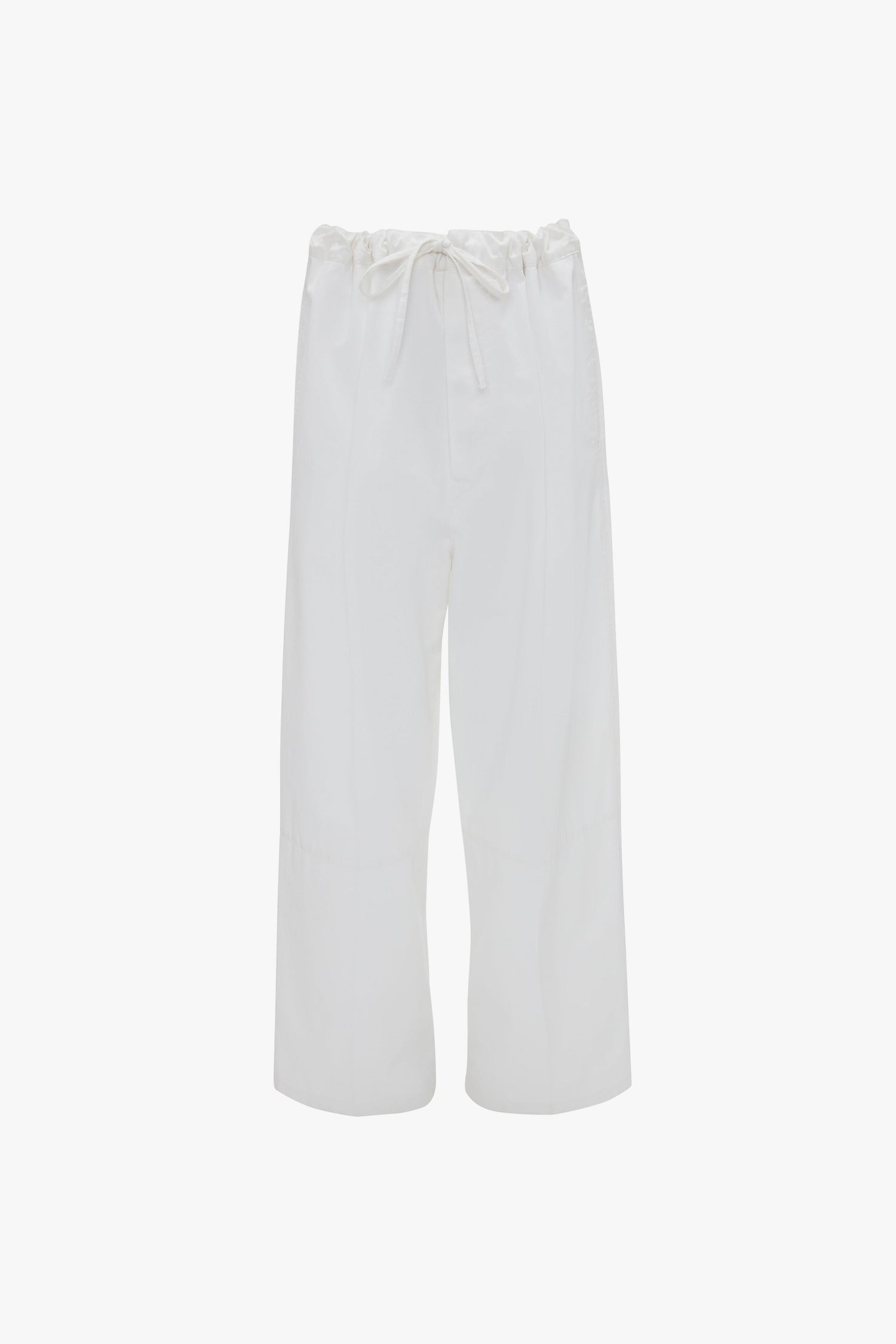 White adjustable Drawstring Pyjama Trouser from Victoria Beckham isolated on a white background.