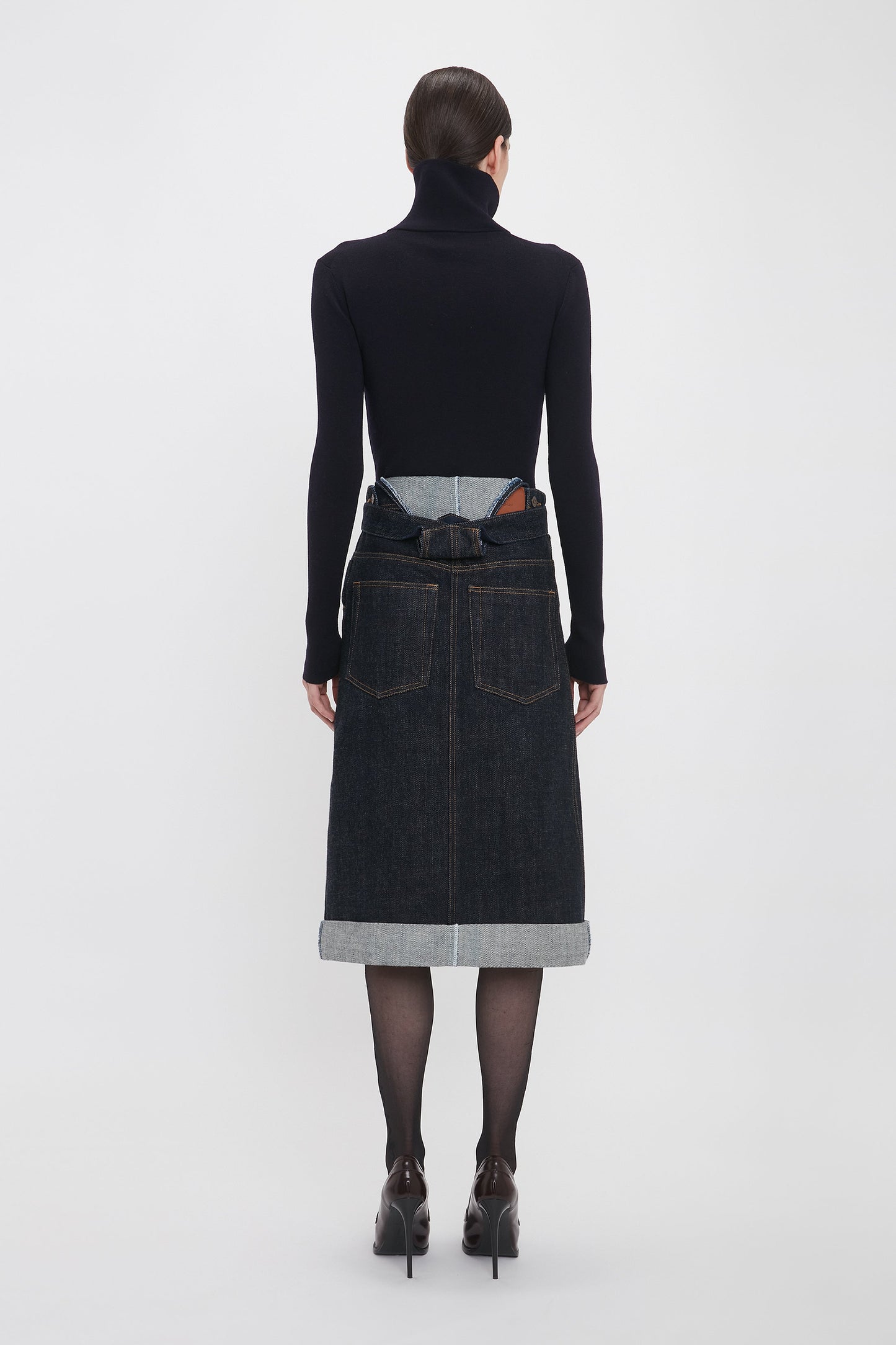 Overall Skirt In Dark Indigo Rinse