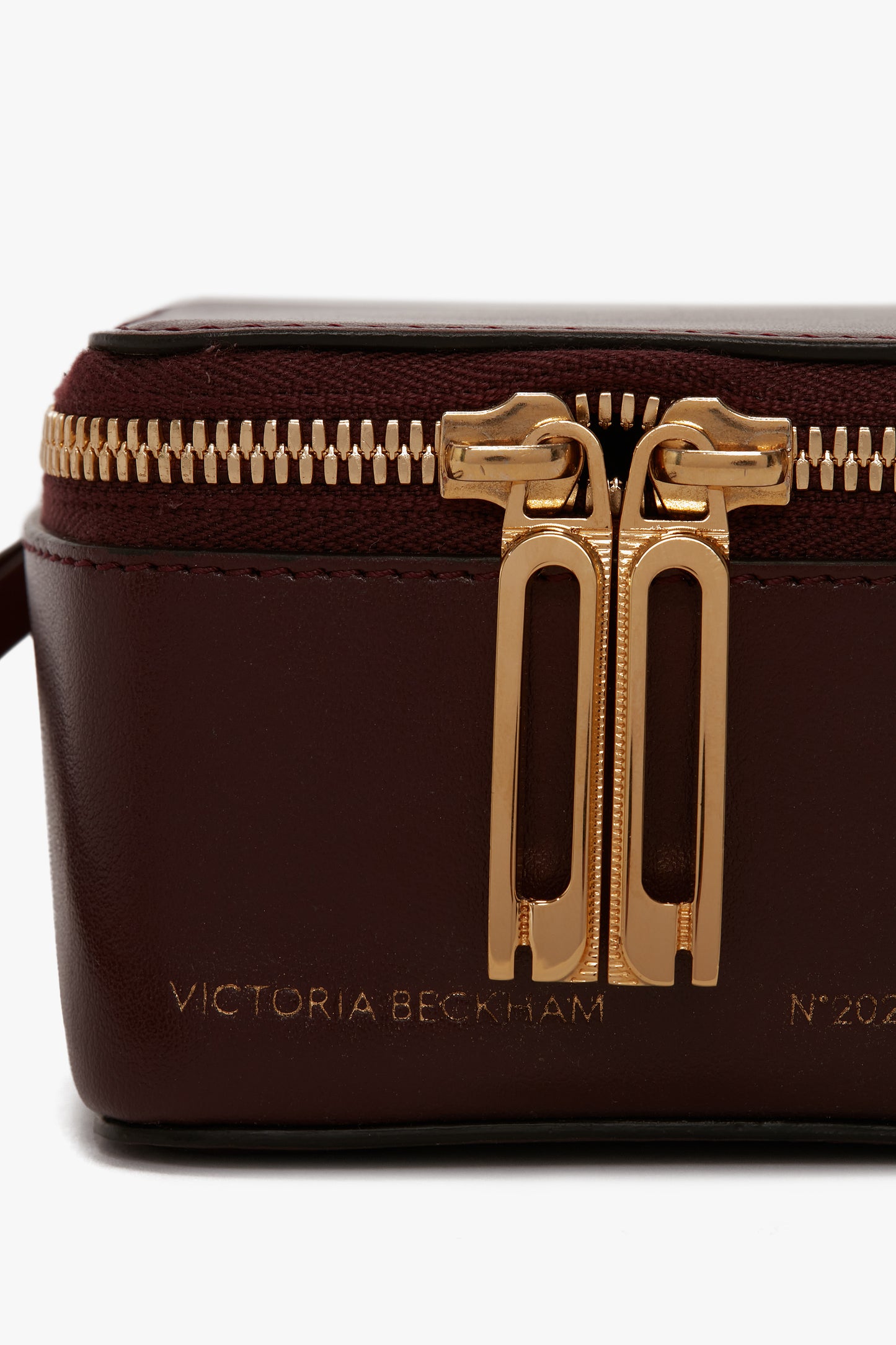 Micro Vanity Wristlet In Burgundy Leather