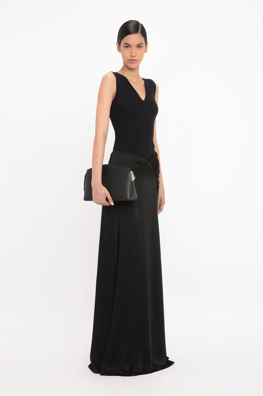 Floor-Length Panelled Skirt In Black