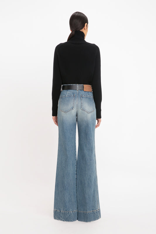 Alina High Waisted Jean In Worn Blue Wash