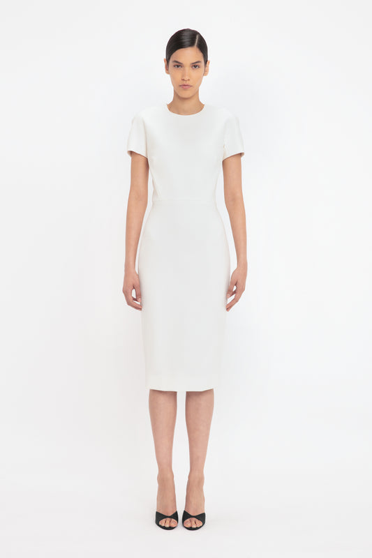 Fitted T-shirt Dress In Ivory