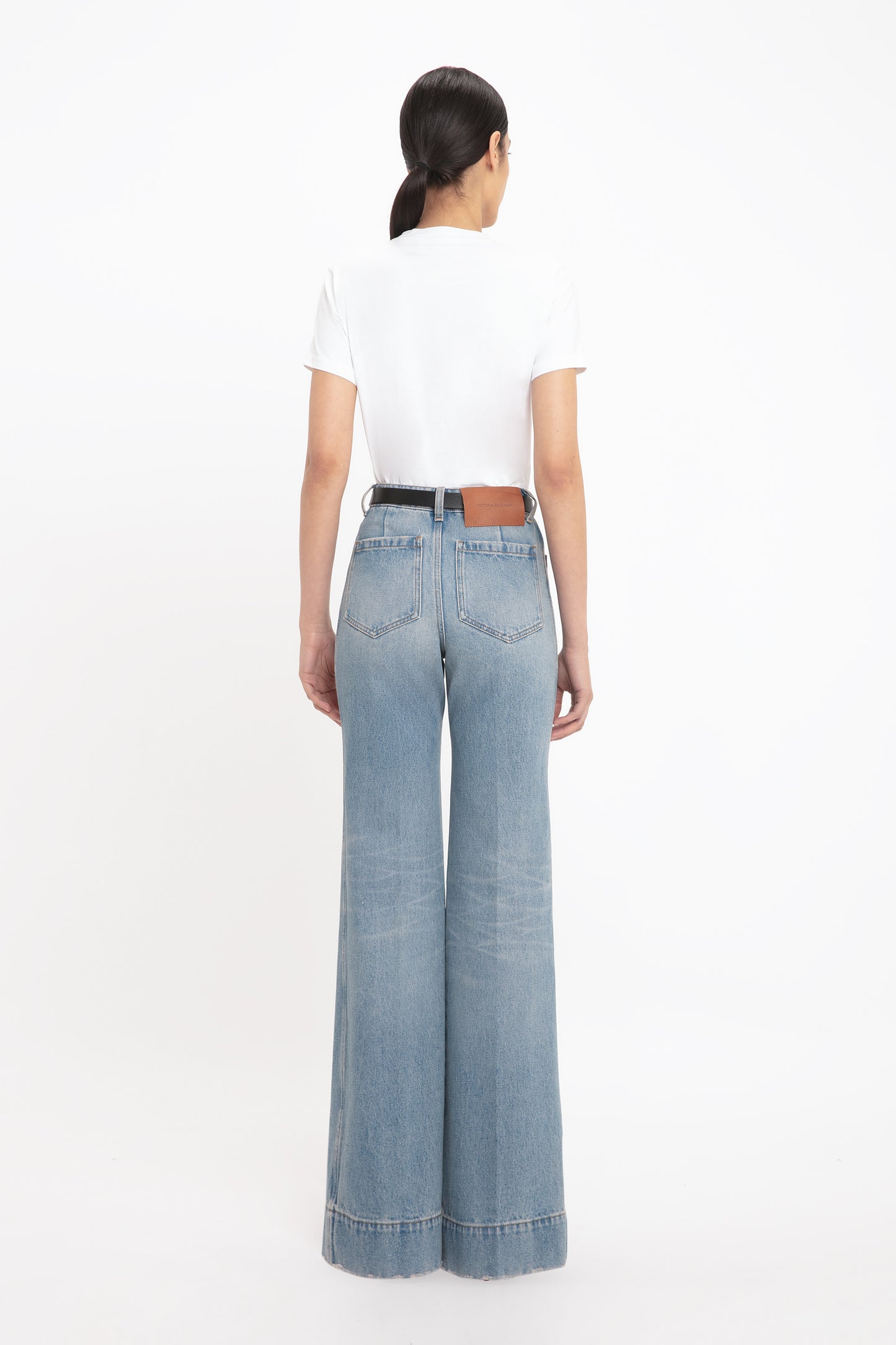 Alina High Waisted Jean In Pale Blue Wash