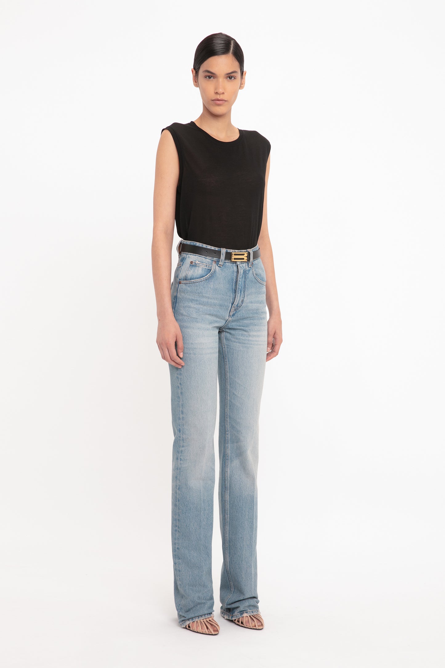 Julia High Waisted Jean In Pale Blue Wash