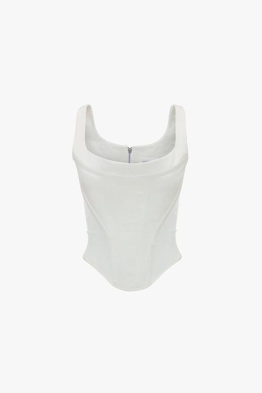 Side Panel Corset Top In Ivory