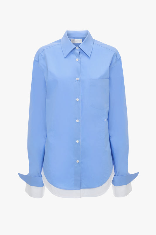 Relaxed Double-Layer Shirt In Oxford Blue