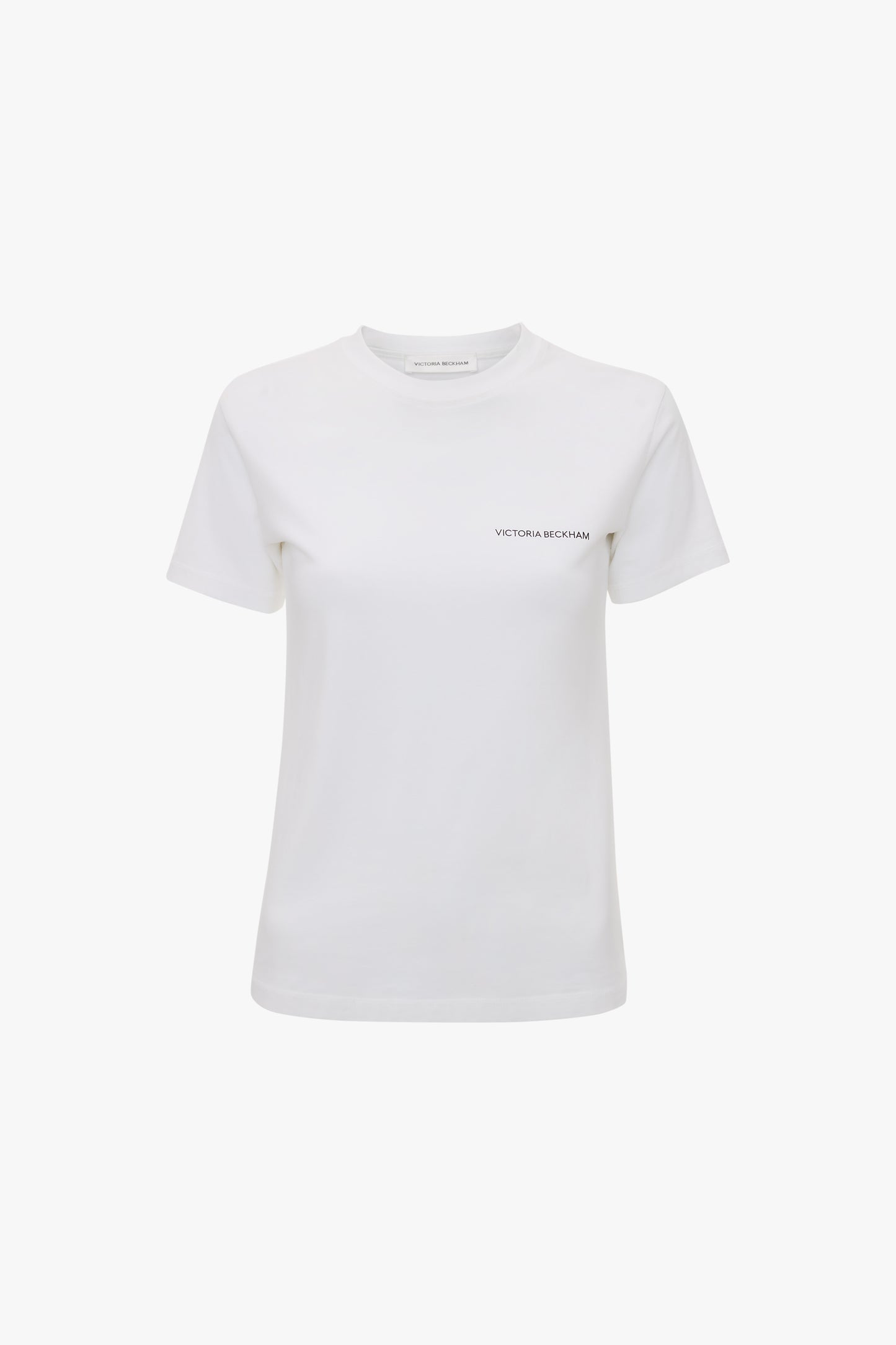 Fitted Shrunken Logo T-Shirt In White