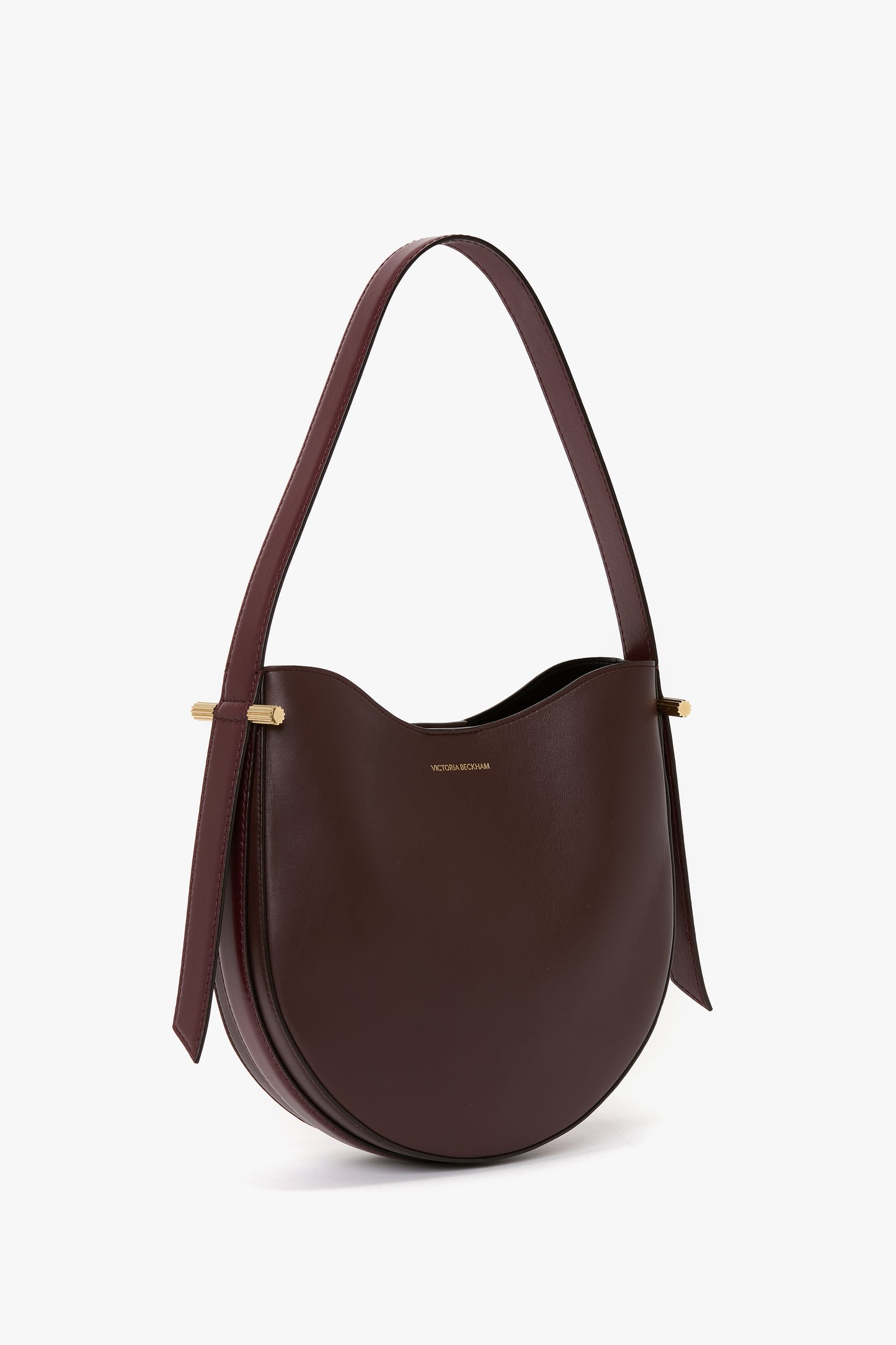 Medium Dia Hobo Bag In Burgundy Smooth Leather