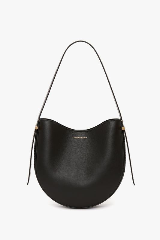 Medium Dia Hobo Bag In Black Smooth Leather