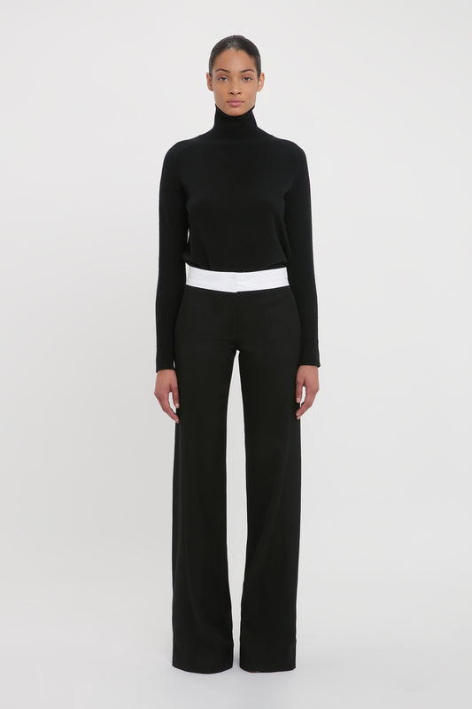 Polo Neck Jumper In Black