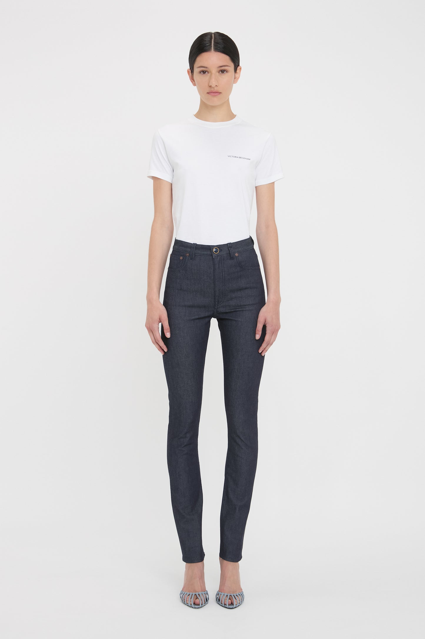 High Waisted Skinny Jean In Dark Indigo Raw