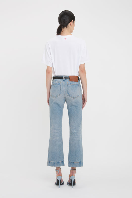 Cropped Kick Alina High Waisted Jean In Pale Blue Wash