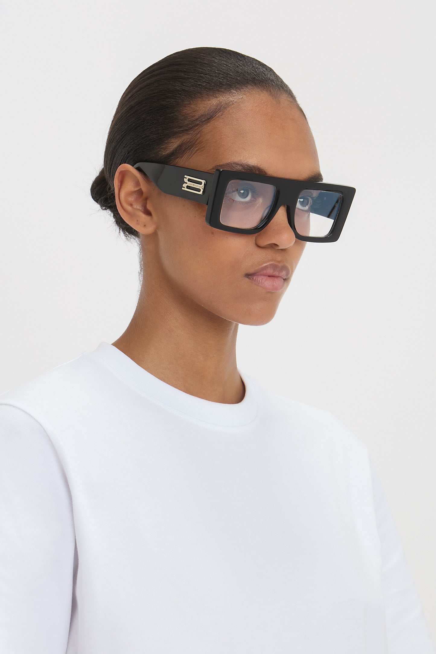 Oversized Flat Top Opticals In Black