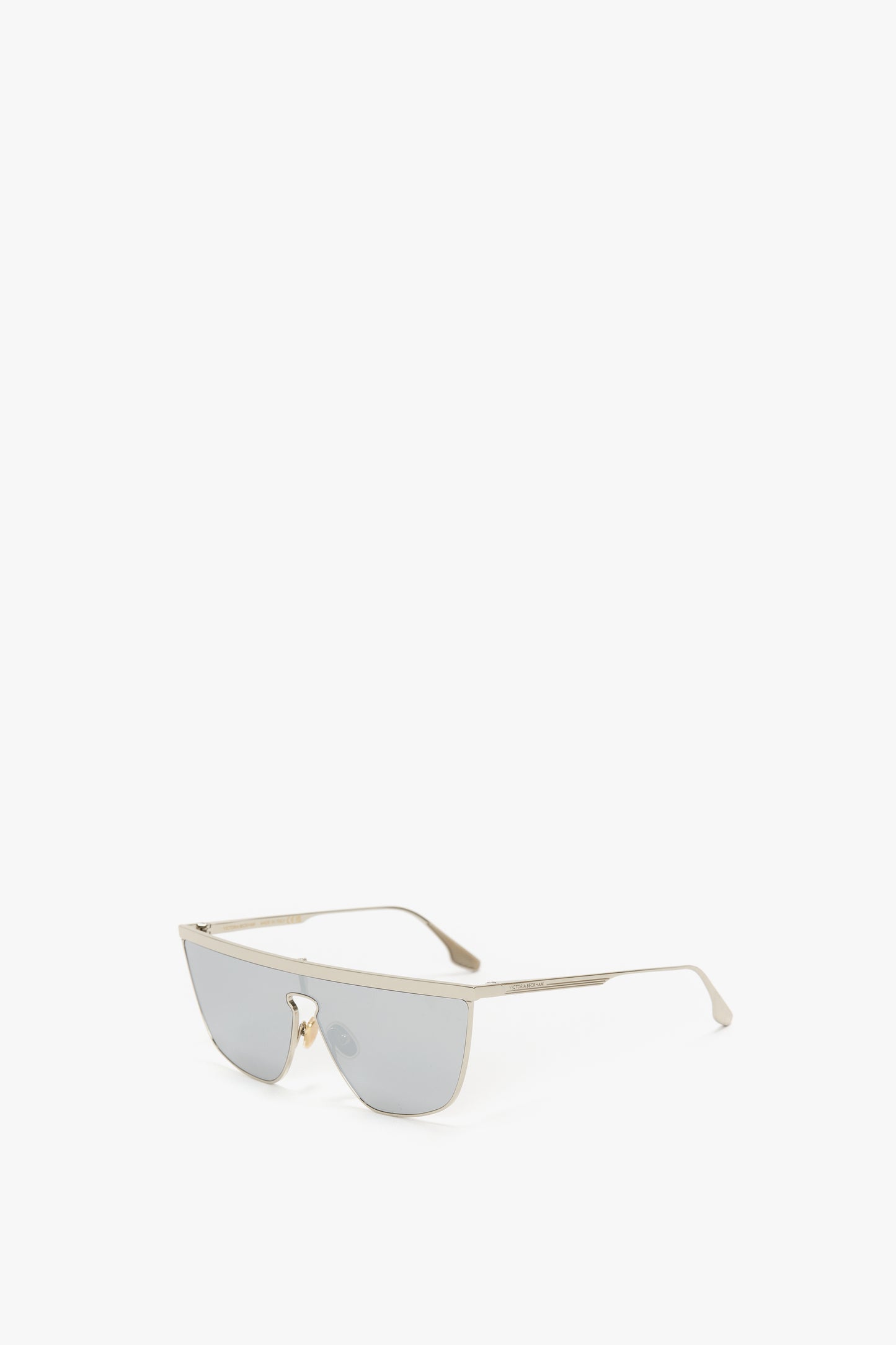 Geometric Visor Sunglasses In Silver-Mirror