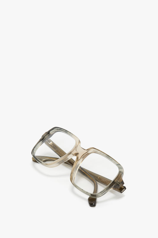 Oversized Square Opticals In Vintage Shaded Grey