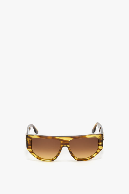 B Frame Logo Sunglasses In Striped Tobacco