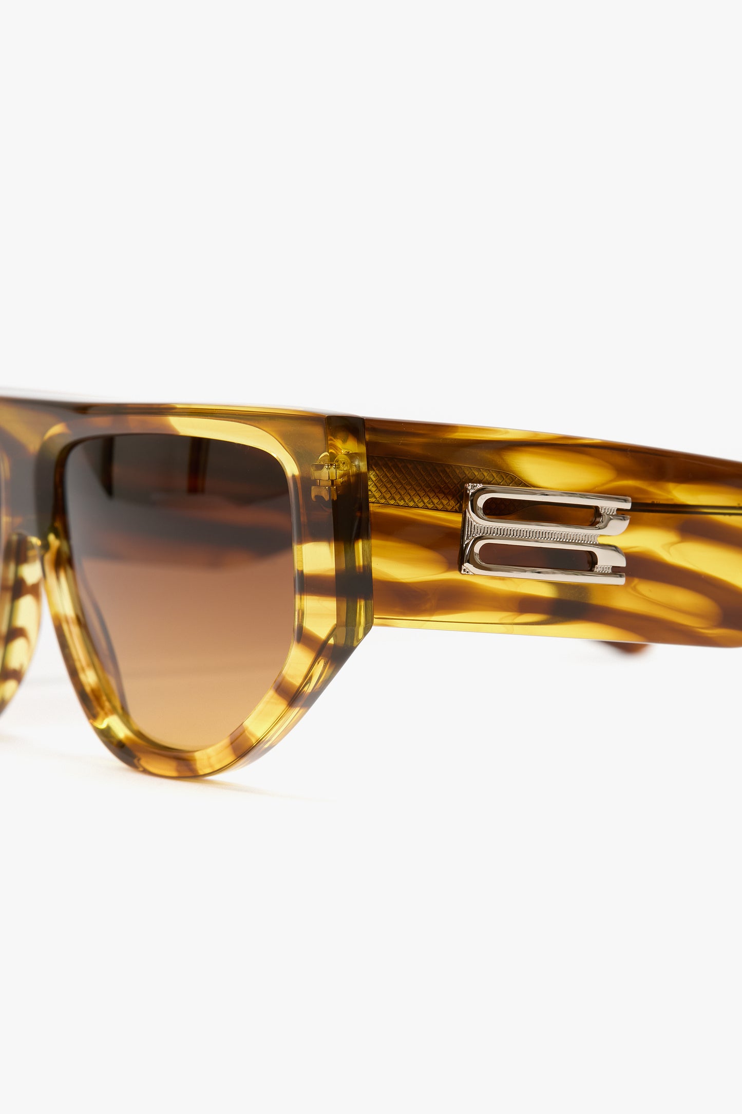 B Frame Logo Sunglasses In Striped Tobacco