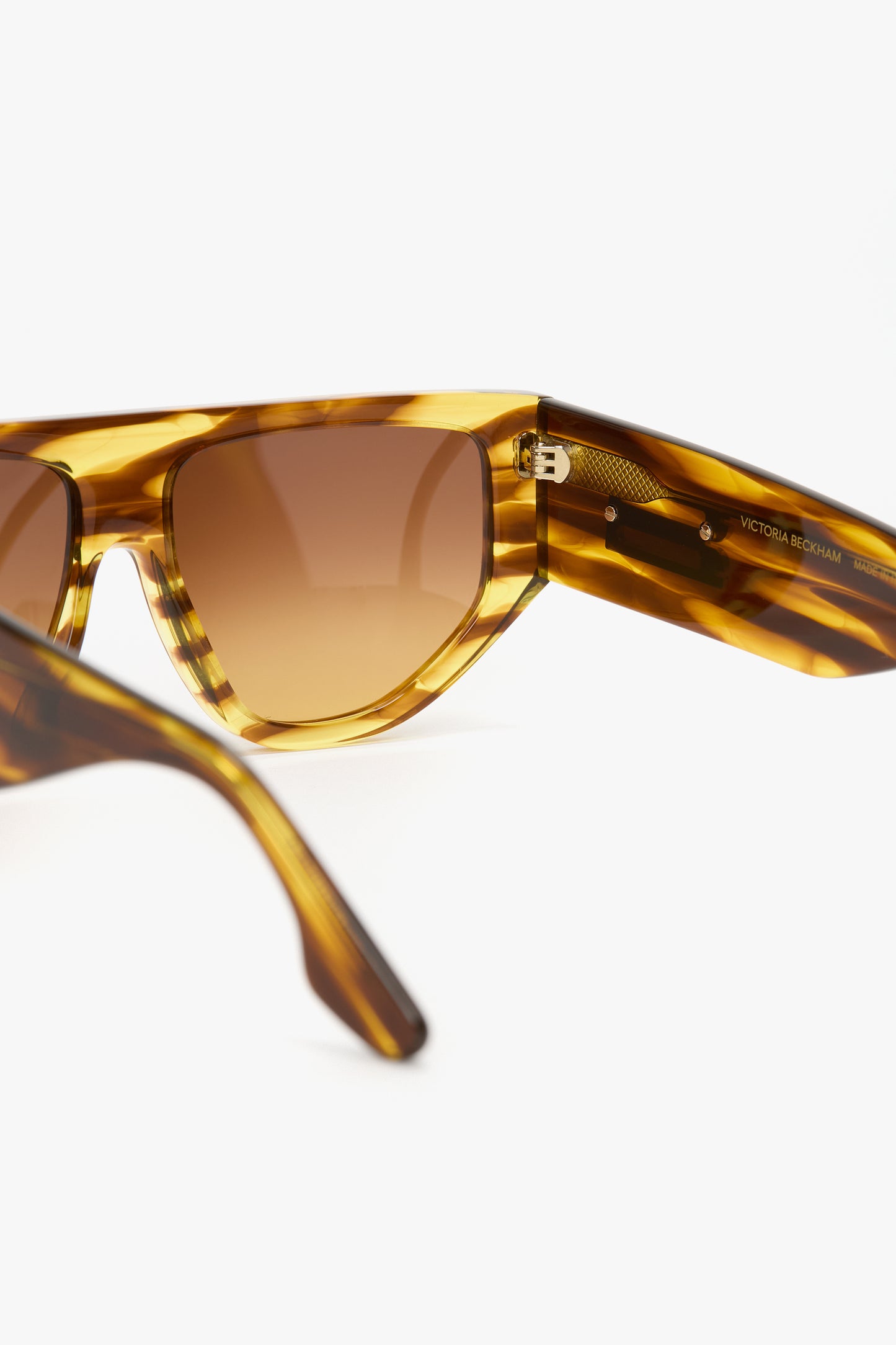 B Frame Logo Sunglasses In Striped Tobacco