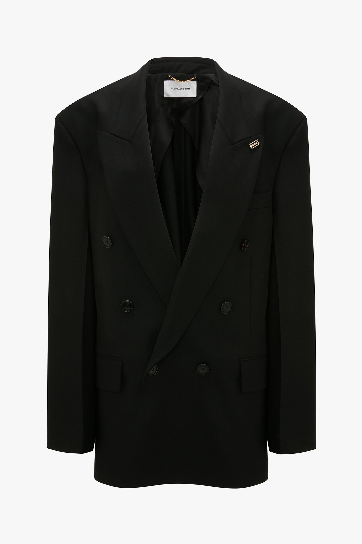 Relaxed Double Breasted Jacket In Black