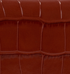 Brick Red Croc Embossed Leather 