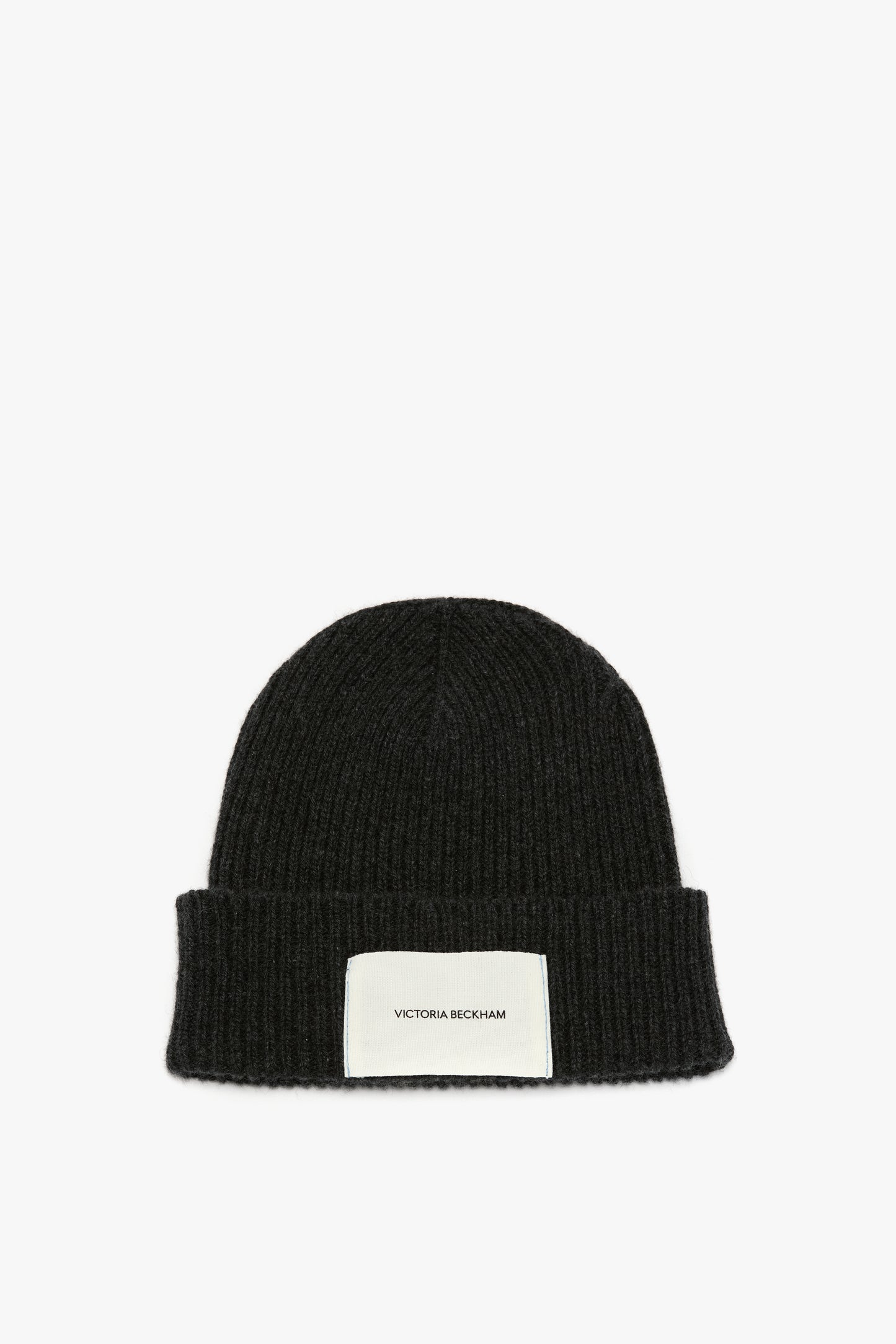 Logo Patch Beanie In Charcoal-Light Blue