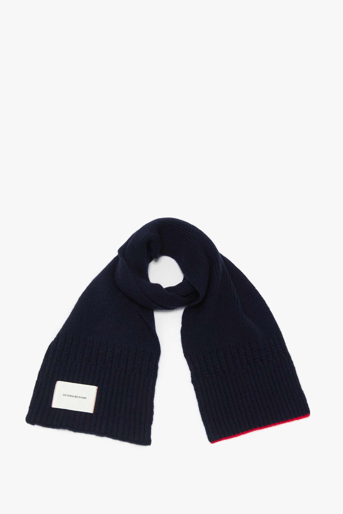 Logo Patch Scarf In Navy-Red