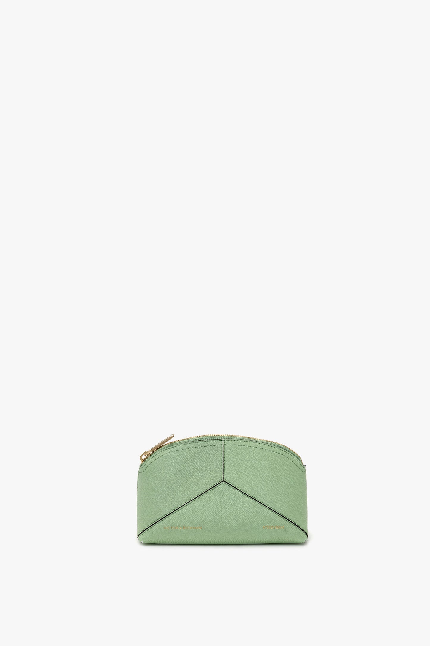 Victoria Mini Wash Bag In Jade Grained Leather