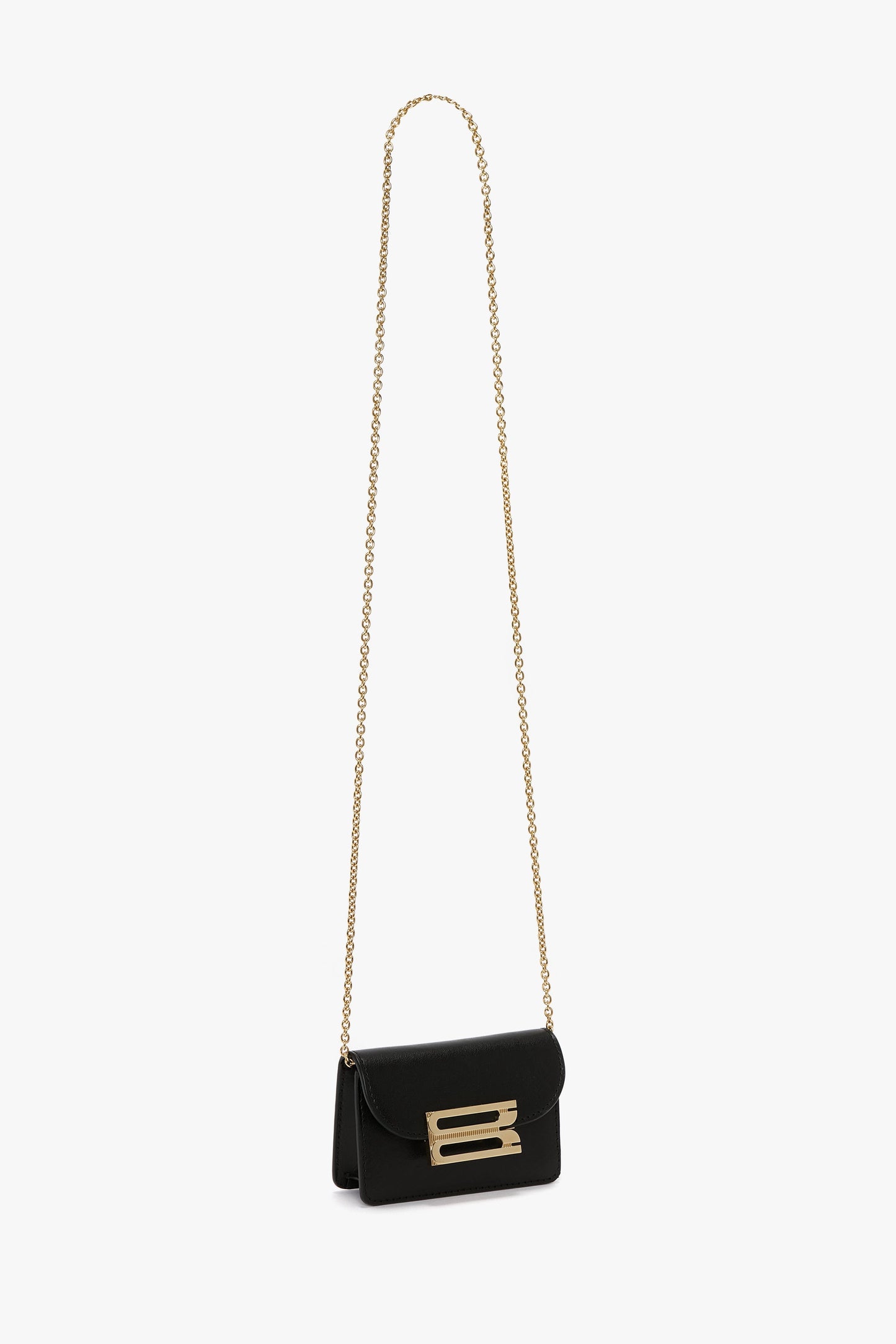 Micro Dorian Bag With Chain Strap In Black Smooth Leather