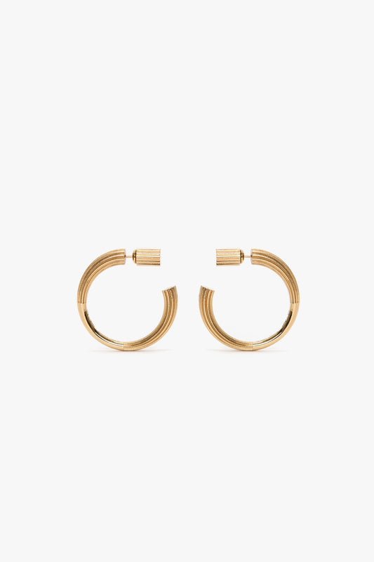 Cufflink Earrings In Light Gold