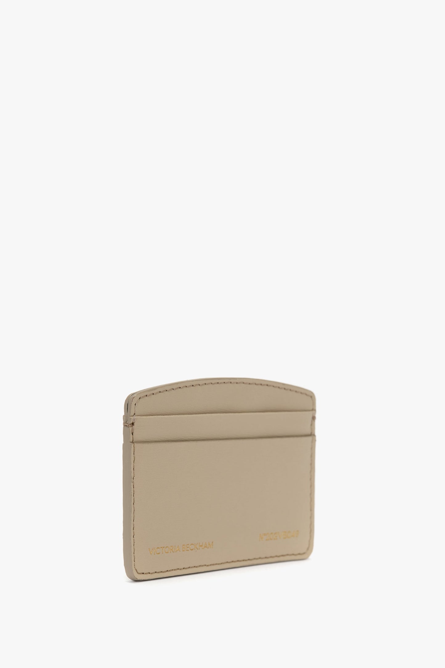 Victoria Card Holder In Taupe Grained Leather