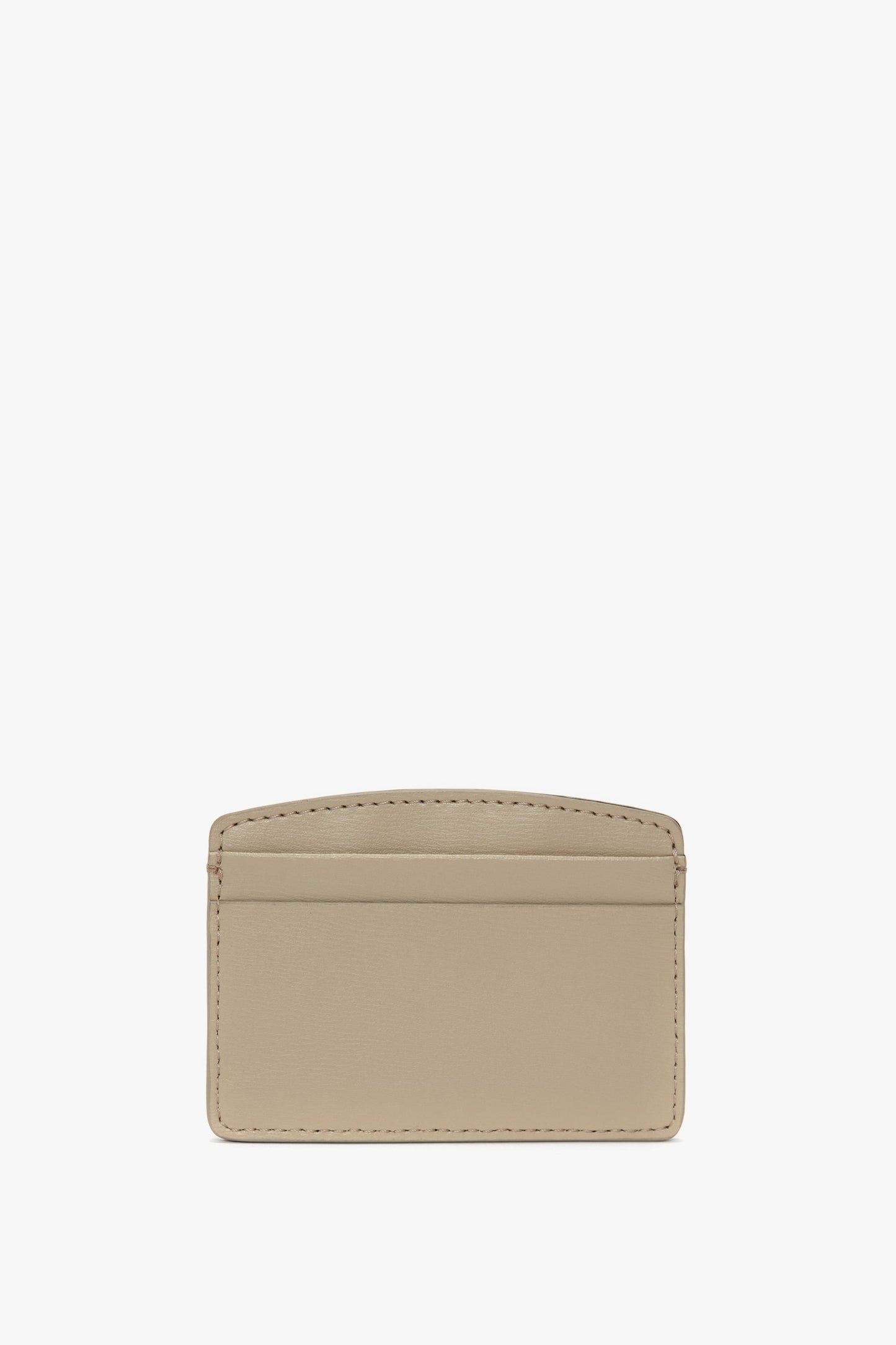 Victoria Card Holder In Taupe Grained Leather