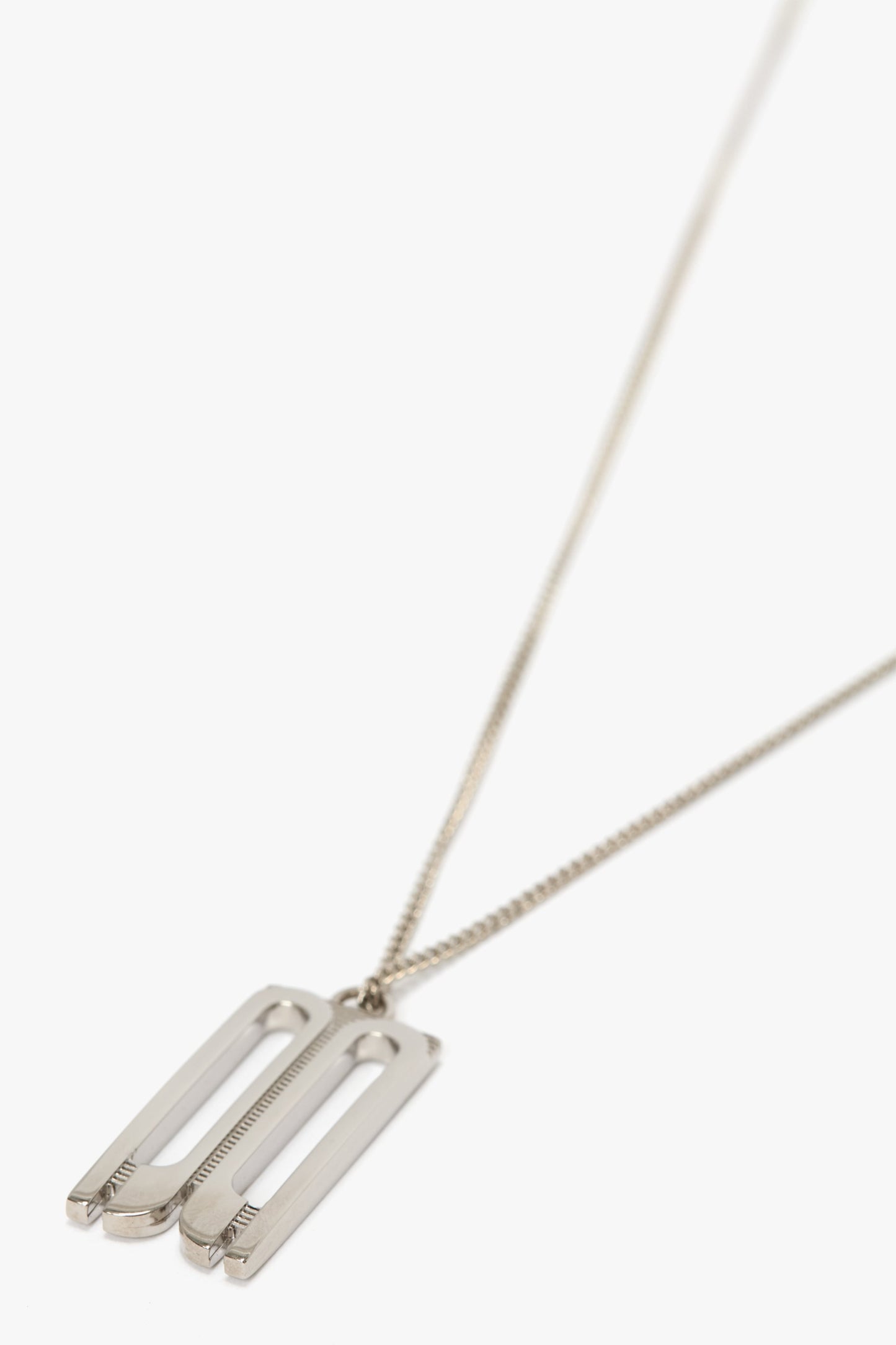 B Frame Necklace In Silver