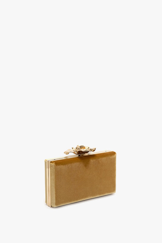 Frame Flower Bag Minaudiere In Light Gold