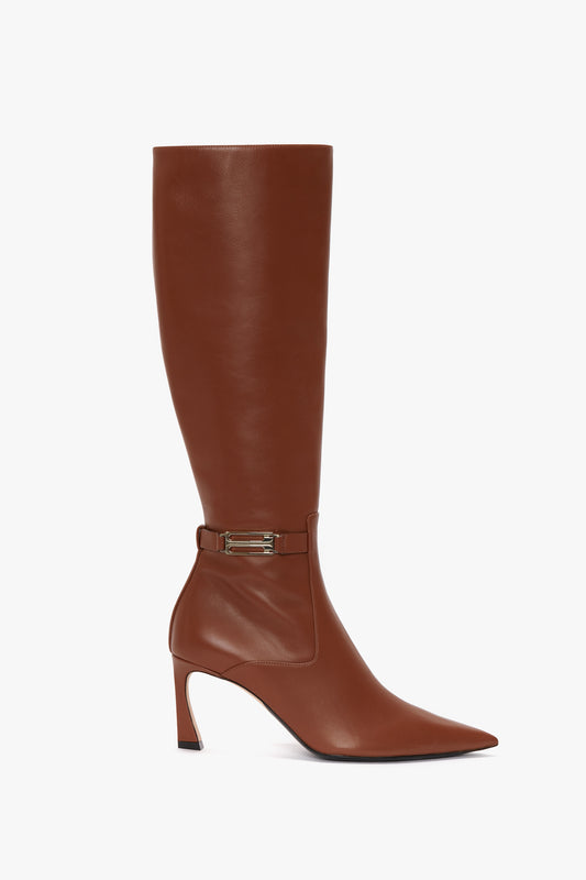 Pointed Toe Boot In Tan Soft Calf Leather