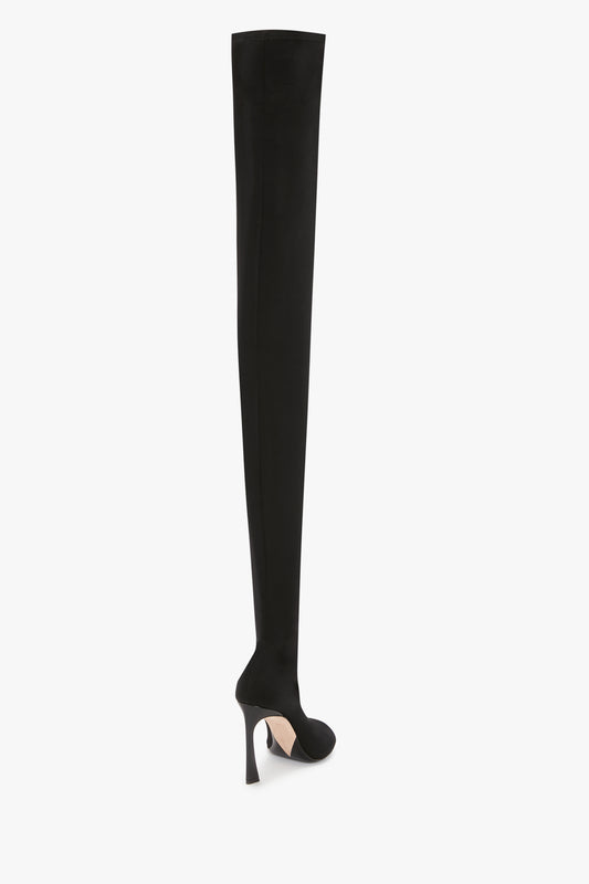 Peep Toe Stretch Jersey Boot In Black by Victoria Beckham on a white background.