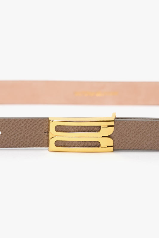 Micro Frame Belt In Dove Grey Grained Leather