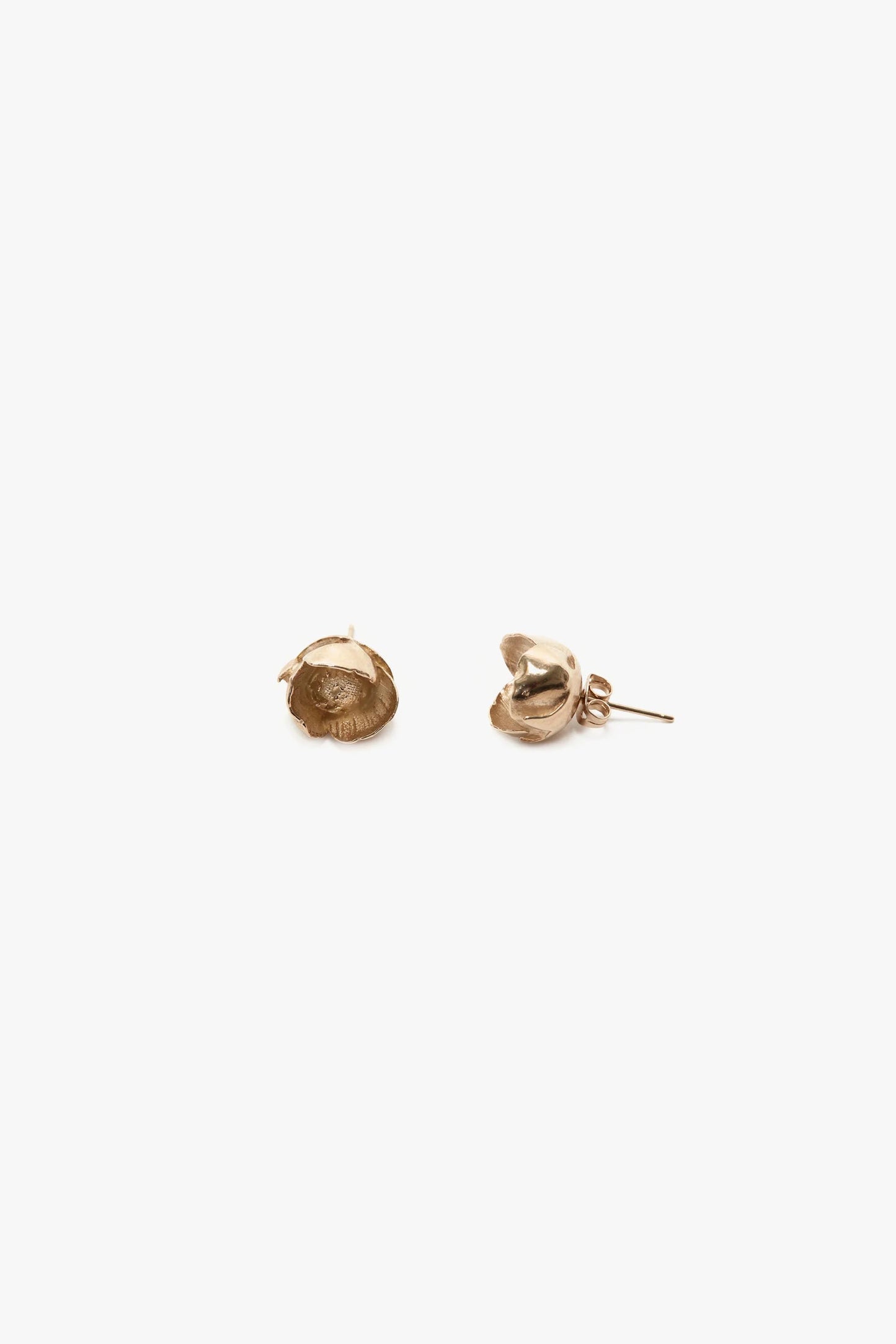 Exclusive Camellia Flower Stud Earrings In Gold