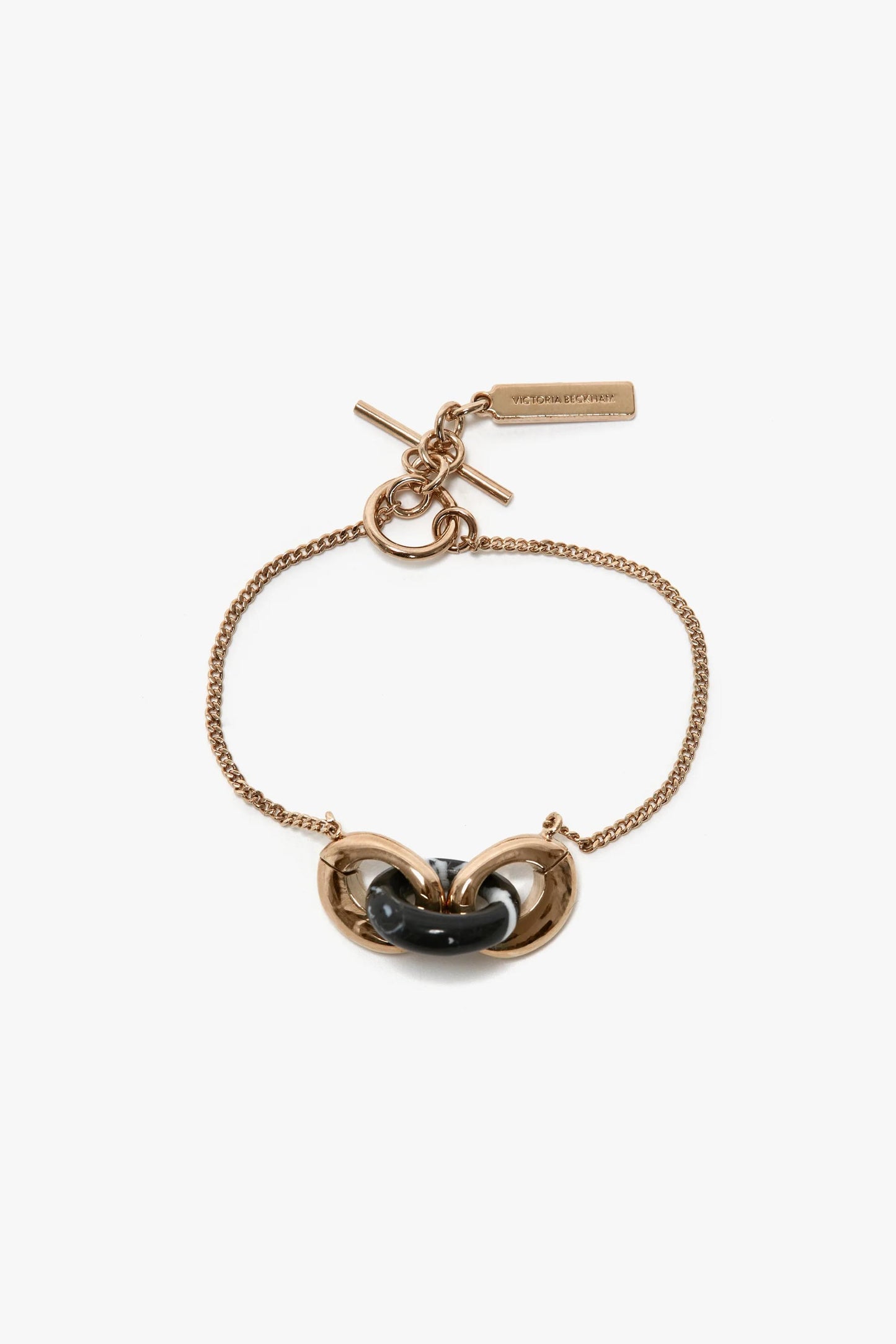 Exclusive Resin Charm Bracelet In Light Gold-Black