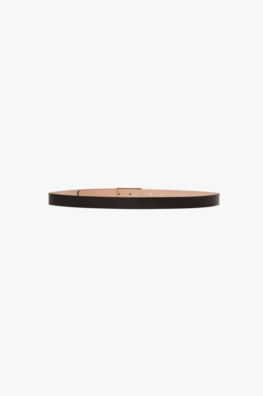 Frame Belt In Black Glossed Leather