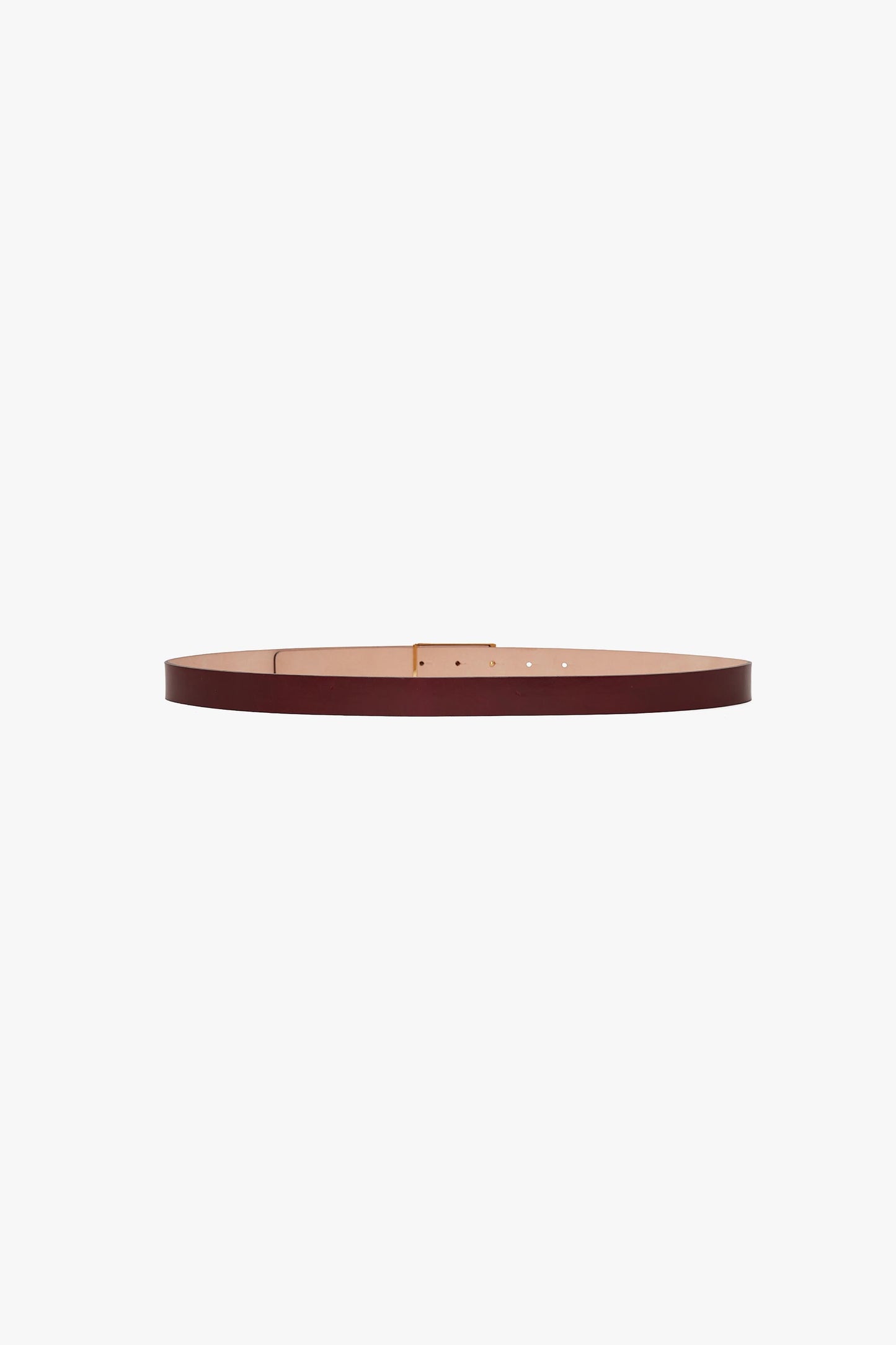 Frame Belt In Burgundy Glossed Leather