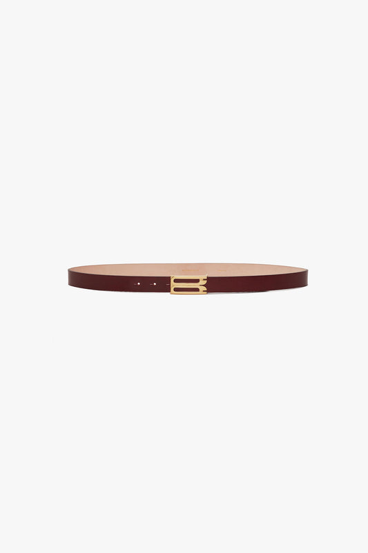 Frame Belt In Burgundy Glossed Leather