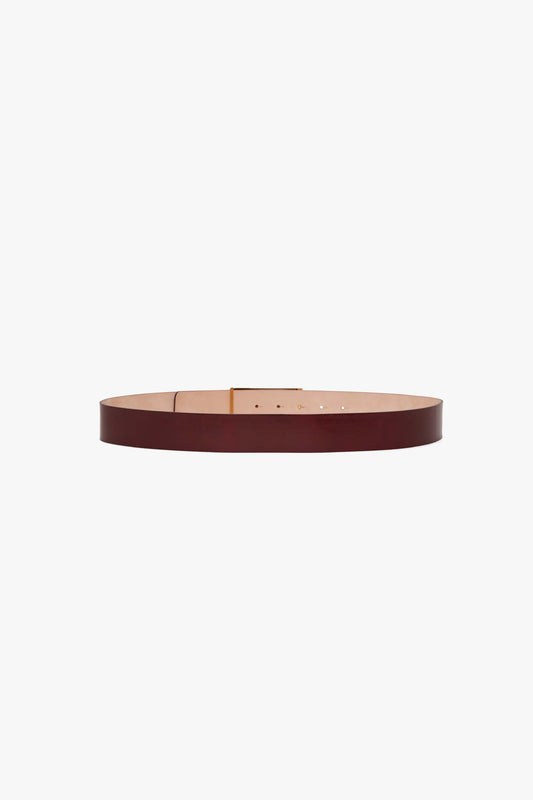 Jumbo Frame Belt In Burgundy Glossed Leather