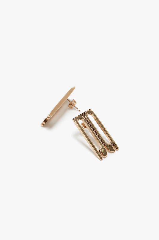 Exclusive Frame Stud Earrings In Gold