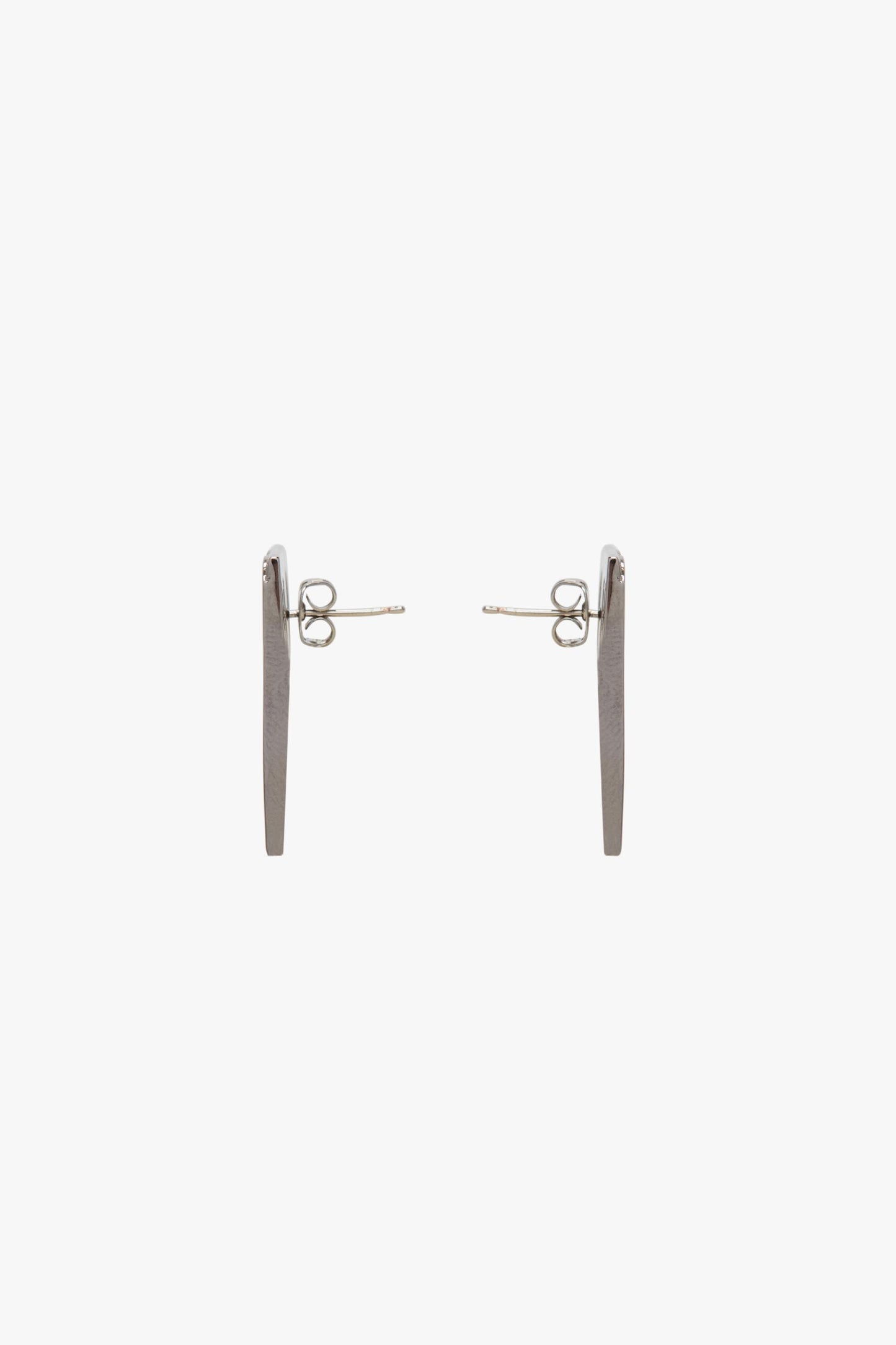 B Frame Stud Earrings In Silver